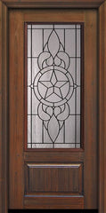 WDMA 36x80 Door (3ft by 6ft8in) Exterior Cherry Pro 80in 1 Panel 3/4 Lite Brazos Door 1
