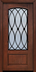 WDMA 36x80 Door (3ft by 6ft8in) Exterior Cherry Pro 80in 1 Panel 3/4 Arch Lite La Salle Door 1
