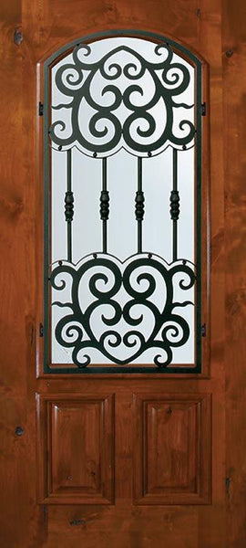 WDMA 36x80 Door (3ft by 6ft8in) Exterior Knotty Alder 36in x 80in Arch Lite Barcelona Alder Door 1