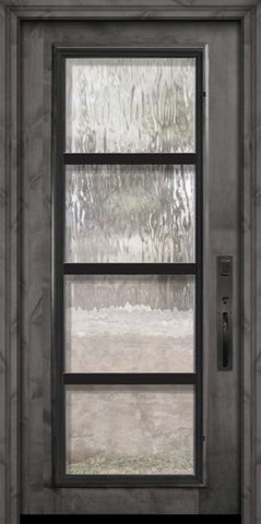 WDMA 36x80 Door (3ft by 6ft8in) Exterior Knotty Alder 36in x 80in Full Lite Urban Steel Grille Estancia Alder Door 2