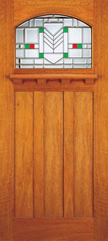 WDMA 36x84 Door (3ft by 7ft) Exterior Mahogany Single Doors Frank Lloyd Wright Glass Design 1