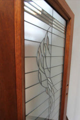 WDMA 36x84 Door (3ft by 7ft) Exterior Mahogany Weeping Willow Branches Beveled Glass Front Single Door Full Lite 3