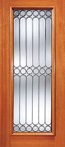 WDMA 36x84 Door (3ft by 7ft) Exterior Mahogany Symmetrical Design Beveled Glass Front Single Door Full Lite 1