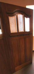WDMA 36x84 Door (3ft by 7ft) Exterior Mahogany Arched 3-Lite Glass Craftsman Single Door 3
