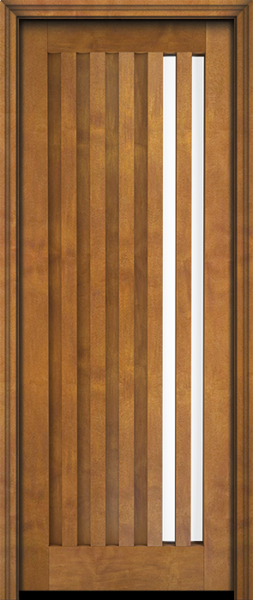 WDMA 36x84 Door (3ft by 7ft) Exterior Barn Mahogany Mid Century Slim Lite Contemporary Modern or Interior Single Door 1