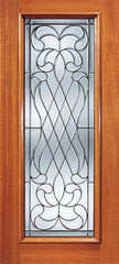 WDMA 36x84 Door (3ft by 7ft) Exterior Mahogany Diamond Pattern Beveled Glass Front Single Door Full Lite 1