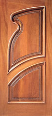 WDMA 36x84 Door (3ft by 7ft) Exterior Mahogany Single Door Hand Carved Arch Panels in Left 1