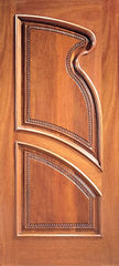 WDMA 36x84 Door (3ft by 7ft) Exterior Mahogany Single Door Hand Carved Arch Panels in Right 1