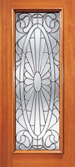WDMA 36x84 Door (3ft by 7ft) Exterior Mahogany Contemporary Oval Design Beveled Glass Front Single Door Full Lite 1