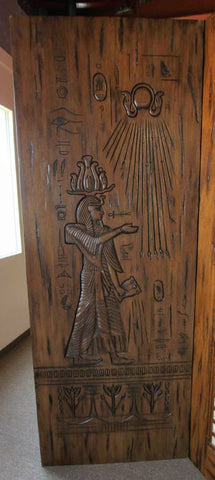 WDMA 36x84 Door (3ft by 7ft) Exterior Mahogany Egyptian Style Hand Carved Single Door Left in Solid  2