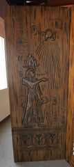 WDMA 36x84 Door (3ft by 7ft) Exterior Mahogany Egyptian Style Hand Carved Single Door Left in Solid  2