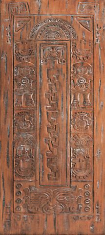 WDMA 36x84 Door (3ft by 7ft) Exterior Mahogany Mayan Motifs Carved Single Door in Solid  1