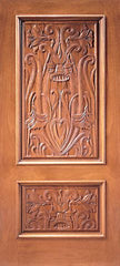 WDMA 36x84 Door (3ft by 7ft) Exterior Mahogany Single Door Colonial Hand Carved 2-Panel in  1
