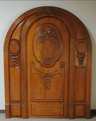 WDMA 36x84 Door (3ft by 7ft) Exterior Mahogany Maltese Style Arch Hand Carved Door inspired by The Hal Millieri 2