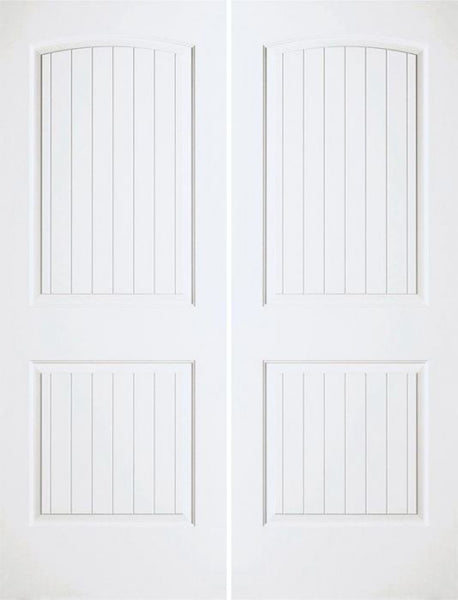 WDMA 36x96 Door (3ft by 8ft) Interior Barn Smooth 96in Santa Fe Solid Core Double Door|1-3/8in Thick 1