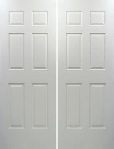 WDMA 36x96 Door (3ft by 8ft) Interior Swing Smooth 96in Colonist Solid Core Double Door|1-3/8in Thick 1