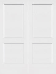WDMA 36x96 Door (3ft by 8ft) Interior Barn Smooth 96in Monroe 2 Panel Shaker Solid Core Double Door|1-3/8in Thick 1