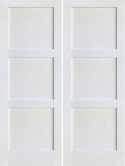 WDMA 36x96 Door (3ft by 8ft) Interior Swing Pine 96in Primed 3 Panel Shaker Double Door | 4103 1