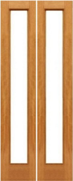 WDMA 36x96 Door (3ft by 8ft) Interior Barn Mahogany 1-lite French Door Solid Wood 1