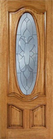 WDMA 36x96 Door (3ft by 8ft) Exterior Mahogany La Jolla Single Door w/ BO Glass - 8ft Tall 1