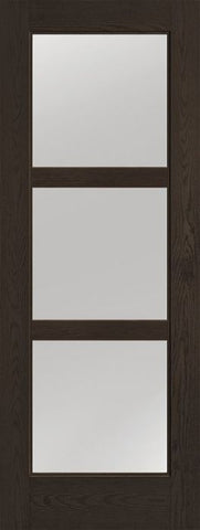 WDMA 36x96 Door (3ft by 8ft) Exterior Oak 3 Lite 8ft0in Full Lite Flush-Glazed Fiberglass Single Door 1