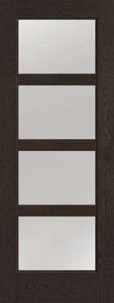 WDMA 36x96 Door (3ft by 8ft) Exterior Oak 4 Lite 8ft0in Full Lite Flush-Glazed Fiberglass Single Door 1