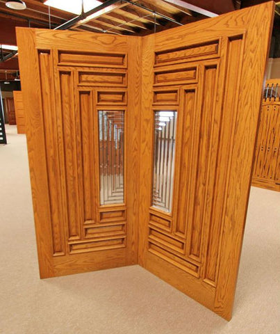 WDMA 36x96 Door (3ft by 8ft) Exterior Mahogany Modern Single Door 9 Panel 1 Lite Solid  4