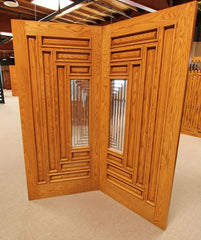 WDMA 36x96 Door (3ft by 8ft) Exterior Mahogany Contemporary Front Single Door 9 Panel 1 Lite Solid  2