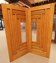 WDMA 36x96 Door (3ft by 8ft) Exterior Mahogany Contemporary Front Single Door 9 Panel 1 Lite Solid  3
