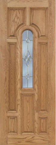 WDMA 36x96 Door (3ft by 8ft) Exterior Oak Carrick Single Door w/ C Glass - 8ft Tall 1
