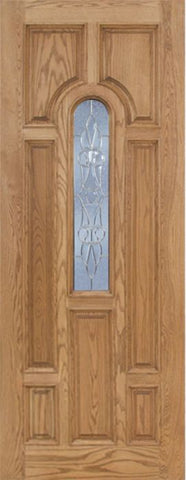 WDMA 36x96 Door (3ft by 8ft) Exterior Oak Carrick Single Door w/ L Glass - 8ft Tall 1