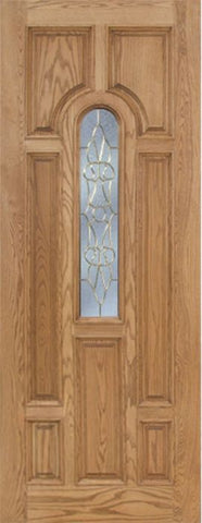 WDMA 36x96 Door (3ft by 8ft) Exterior Oak Carrick Single Door w/ OL Glass - 8ft Tall 1