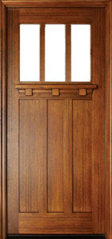 WDMA 36x96 Door (3ft by 8ft) Exterior Swing Mahogany Tuscany 3 Lite Single Door 1