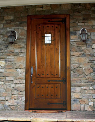 WDMA 36x96 Door (3ft by 8ft) Exterior Swing Mahogany or Knotty Alder Briarcliff Single Door w Speakeasy 3