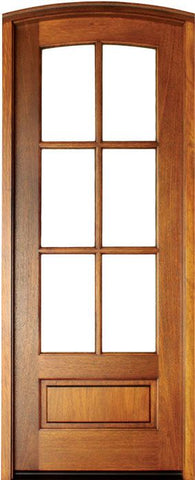 WDMA 36x96 Door (3ft by 8ft) Patio Swing Mahogany Alexandria Arched TDL 6 Lite Single Door/Arch Top 1