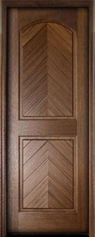 WDMA 36x96 Door (3ft by 8ft) Exterior Swing Mahogany Manchester Solid Panel Arched Single Door 1