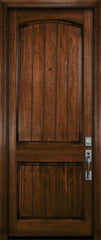 WDMA 36x96 Door (3ft by 8ft) Exterior Mahogany 36in x 96in Arch 2 Panel V-Grooved DoorCraft Door 2