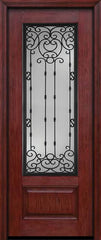 WDMA 36x96 Door (3ft by 8ft) Exterior Cherry 96in 3/4 Lite Single Entry Door Belle Meade Glass 1
