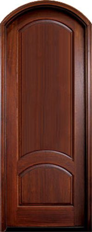 WDMA 36x96 Door (3ft by 8ft) Exterior Swing Mahogany Aberdeen Solid Panel Single Door/Arch Top 1