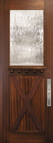 WDMA 36x96 Door (3ft by 8ft) Exterior Mahogany 36in x 96in Craftsman Tall 1 Lite X Panel Door 1