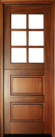 WDMA 36x96 Door (3ft by 8ft) Exterior Swing Mahogany Craftsman 2 Panel Horizontal 6 Lite Square Single Door Dutch Door 1