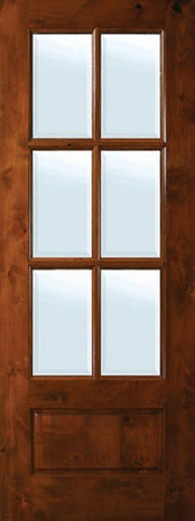 WDMA 36x96 Door (3ft by 8ft) Exterior Knotty Alder 36in x 96in 6 Lite TDL Estancia Alder Door w/Bevel IG 1