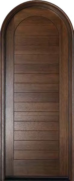WDMA 36x96 Door (3ft by 8ft) Exterior Swing Mahogany Sicily Solid Panel Single Door/Round Top 1