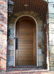 WDMA 36x96 Door (3ft by 8ft) Exterior Swing Mahogany Sicily Solid Panel Single Door/Round Top 2