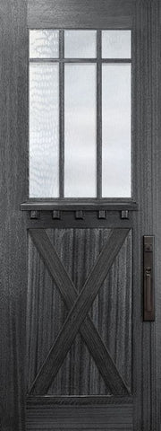 WDMA 36x96 Door (3ft by 8ft) Exterior Mahogany 36in x 96in Craftsman Tall Marginal 6 Lite SDL X Panel Door 1