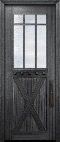 WDMA 36x96 Door (3ft by 8ft) Exterior Mahogany 36in x 96in Craftsman Tall Marginal 6 Lite SDL X Panel Door 2