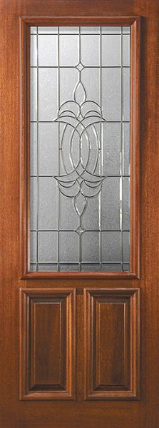 WDMA 36x96 Door (3ft by 8ft) Exterior Mahogany 36in x 96in 2/3 Lite Colonial 2 Panel DoorCraft Door 1