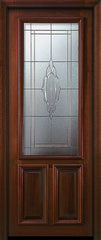 WDMA 36x96 Door (3ft by 8ft) Exterior Mahogany 36in x 96in 2/3 Lite Cameo 2 Panel DoorCraft Door 2