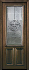 WDMA 36x96 Door (3ft by 8ft) Exterior Mahogany 36in x 96in 2/3 Lite Pecos 2 Panel DoorCraft Door 2