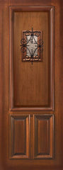 WDMA 36x96 Door (3ft by 8ft) Exterior Mahogany 36in x 96in 3 Panel Portobello Door with Speakeasy 1